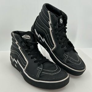Vans Sk8-Hi Bolt M Sz 3.5 W 5.5 High Top‎ Black Leather Retro Skate Sneakers